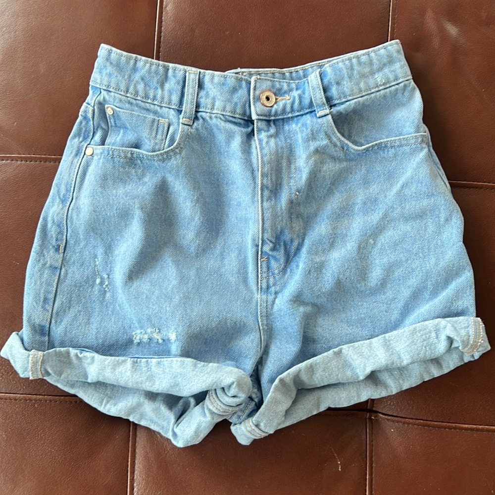Zara High Waisted Jean Shorts